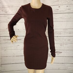 O by Kimberly Ovitz Brown Long Sleeve Dress Medium